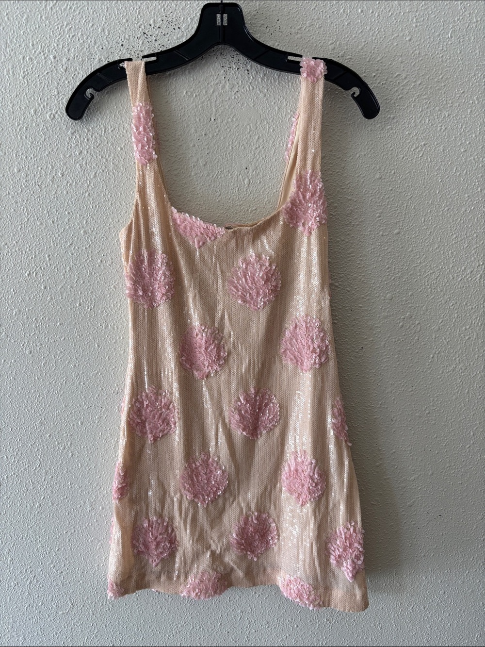 Show Me Your Mumu Blush Pink and Beige Sequin Slip Dress